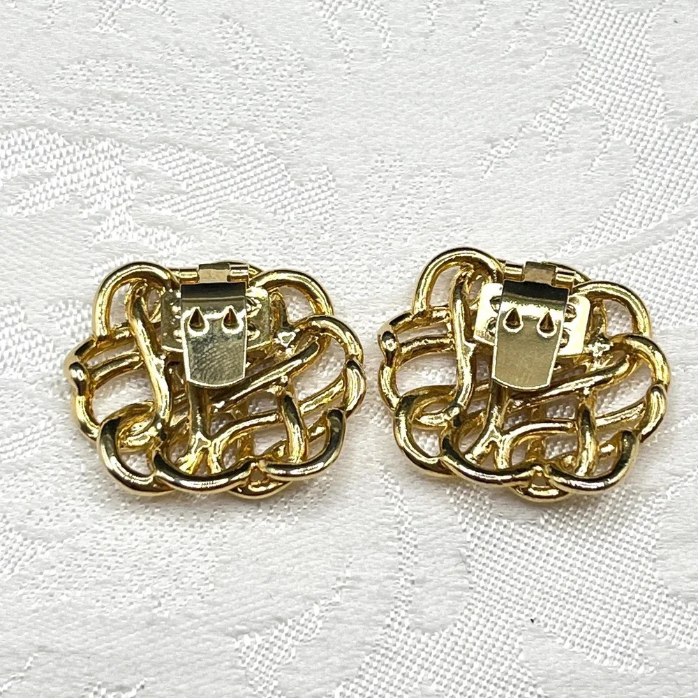 Vintage Gold Tone Coil Swirl Twist Knot Shoe Clips | Comes w/ Gift Box
